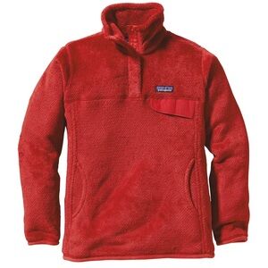 Patagonia Red/Orange Re-Tool Half Snap Fleece Pullover